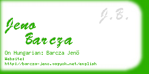 jeno barcza business card