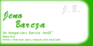 jeno barcza business card